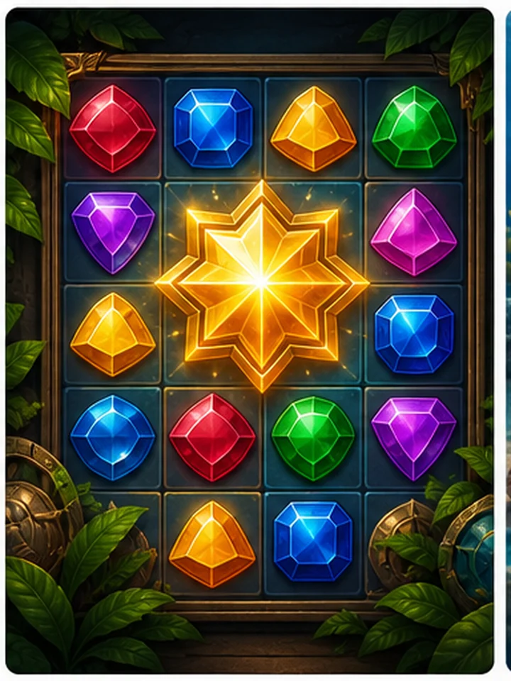 Jewel puzzle social slot preview artwork